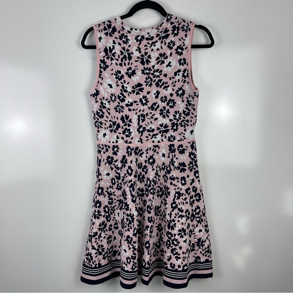 Eliza J Sleeveless Floral Dress Pink Blue Fit & Flare Work Party Spring Large - Picture 3 of 9